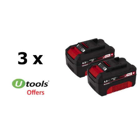 3 Σετ μπαταρίες 2τεμ x 4.0Ah 18V Einhell power x change 3 x 4511489